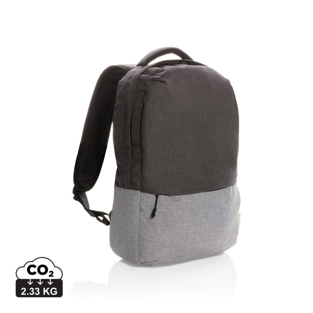 Logo trade promotional items image of: Duo colour RPET 15.6" RFID laptop backpack PVC free