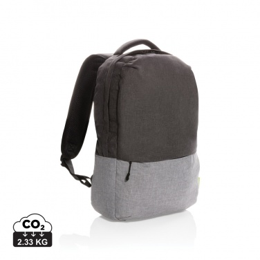 Logotrade promotional products photo of: Duo colour RPET 15.6" RFID laptop backpack PVC free