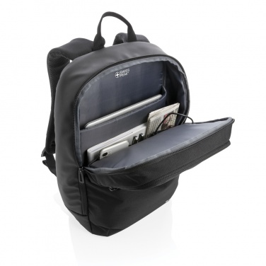 Logotrade promotional product picture of: Swiss Peak laptop backpack with UV-C steriliser pocket