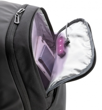Logo trade promotional merchandise image of: Swiss Peak laptop backpack with UV-C steriliser pocket