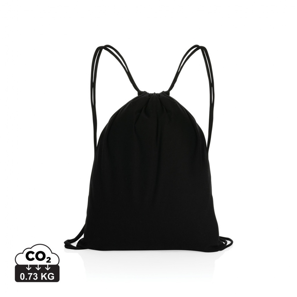 Logo trade promotional products image of: Impact AWARE™ recycled cotton drawstring backpack 145g