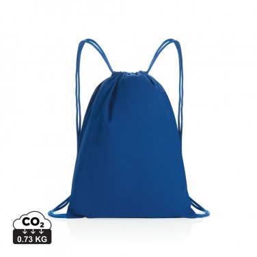 Logo trade promotional item photo of: Impact AWARE™ recycled cotton drawstring backpack 145g