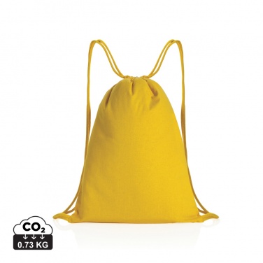 Logo trade business gifts image of: Impact AWARE™ recycled cotton drawstring backpack 145g