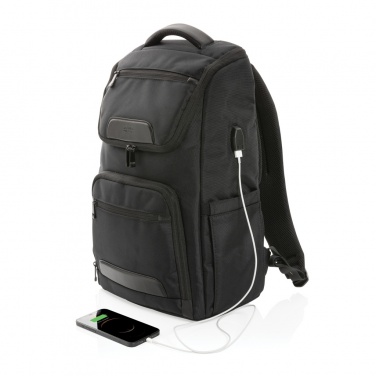 Logotrade promotional products photo of: Swiss Peak AWARE™ RPET Voyager 15.6" laptop backpack