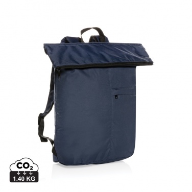 Logo trade corporate gifts image of: Dillon AWARE™ RPET lightweight foldable backpack