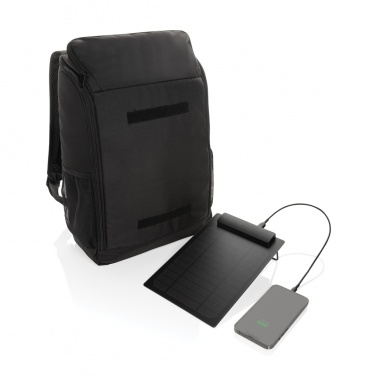Logotrade promotional product picture of: Pedro AWARE™ RPET deluxe backpack with 5W solar panel