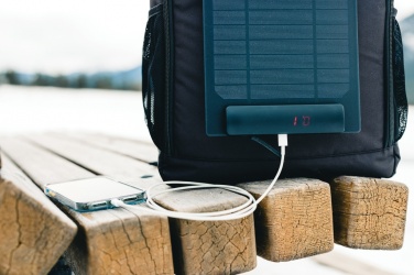 Logotrade promotional product image of: Pedro AWARE™ RPET deluxe backpack with 5W solar panel