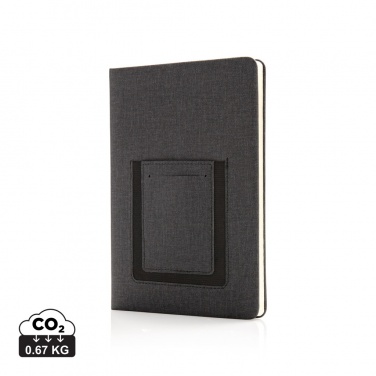 Logo trade promotional giveaway photo of: Deluxe A5 Notebook with phone pocket