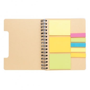 Logotrade promotional item picture of: A5 Kraft spiral notebook with sticky notes