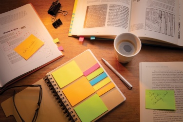Logo trade promotional giveaways image of: A5 Kraft spiral notebook with sticky notes
