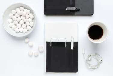 Logo trade promotional gifts picture of: A5 Deluxe notebook with smart pockets