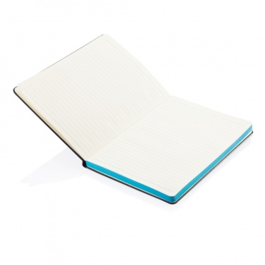 Logotrade promotional merchandise image of: Deluxe hardcover A5 notebook with coloured side