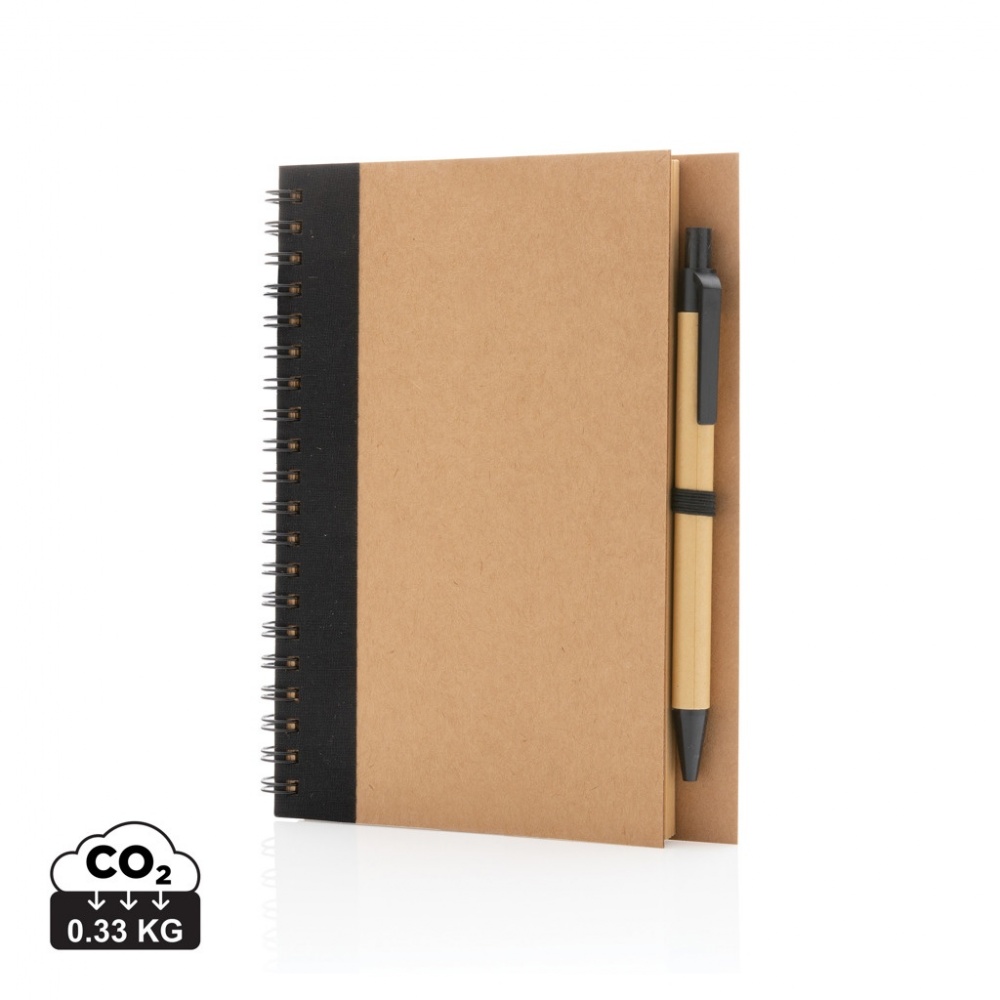 Logotrade corporate gift picture of: Kraft spiral notebook with pen