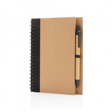 Logotrade promotional gift image of: Kraft spiral notebook with pen
