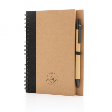 Logotrade corporate gift picture of: Kraft spiral notebook with pen