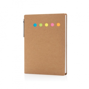 Logo trade promotional giveaways picture of: Kraft sticky notes A6 booklet with pen