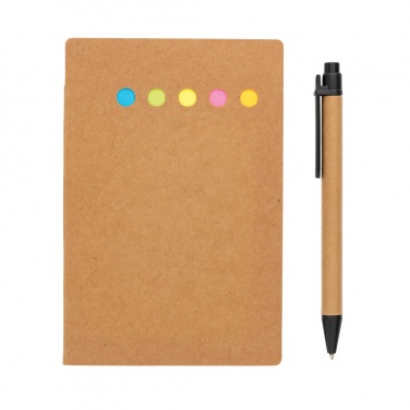 Logotrade promotional gifts photo of: Kraft sticky notes A6 booklet with pen