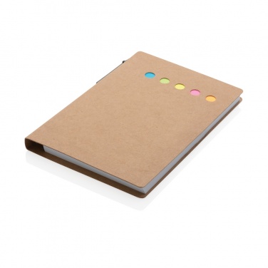 Logo trade promotional items image of: Kraft sticky notes A6 booklet with pen