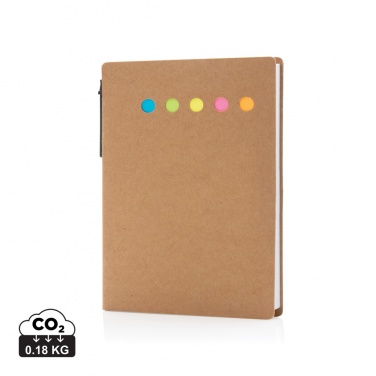 Logotrade promotional giveaway picture of: Kraft sticky notes A6 booklet with pen