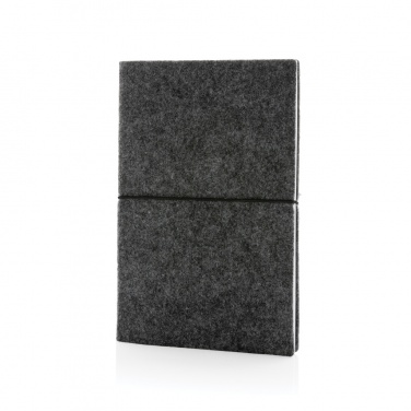 Logo trade promotional merchandise photo of: GRS certified recycled felt A5 softcover notebook
