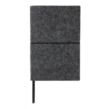 Logo trade promotional giveaway photo of: GRS certified recycled felt A5 softcover notebook