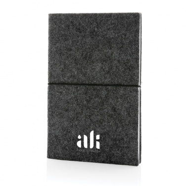 Logo trade promotional giveaways picture of: GRS certified recycled felt A5 softcover notebook