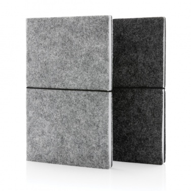 Logotrade promotional item picture of: GRS certified recycled felt A5 softcover notebook