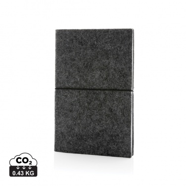 Logo trade advertising products image of: GRS certified recycled felt A5 softcover notebook