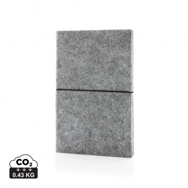 Logo trade promotional giveaways picture of: GRS certified recycled felt A5 softcover notebook