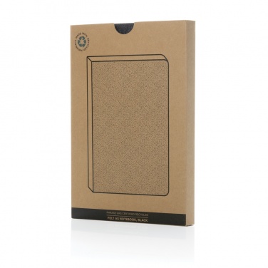 Logo trade promotional gifts image of: Phrase GRS certified recycled felt A5 notebook