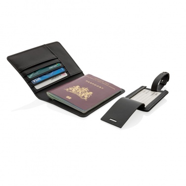 Logo trade advertising products picture of: Swiss Peak GRS recycled PU travel gift set