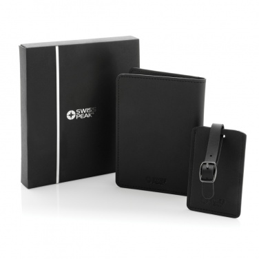 Logo trade promotional merchandise image of: Swiss Peak GRS recycled PU travel gift set