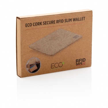 Logotrade promotional merchandise image of: Cork secure RFID slim wallet