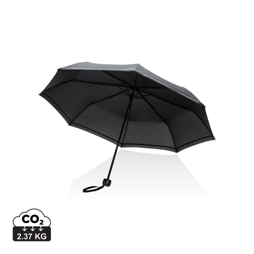Logo trade business gifts image of: 20.5"Impact AWARE™ RPET 190T pongee mini reflective umbrella