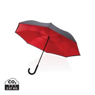 Logo trade promotional giveaway photo of: 23" Impact AWARE™ RPET 190T reversible umbrella