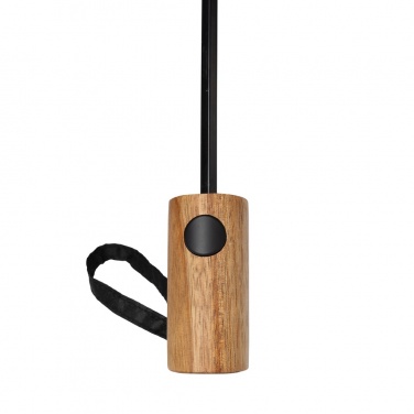 Logotrade promotional merchandise image of: Kaycey 21" AWARE™ RPET Acacia wood mini auto open umbrella