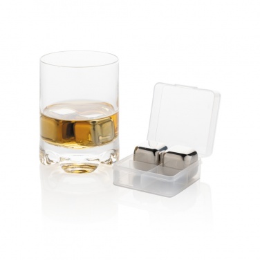 Logotrade advertising product image of: Re-usable stainless steel ice cubes 4pc