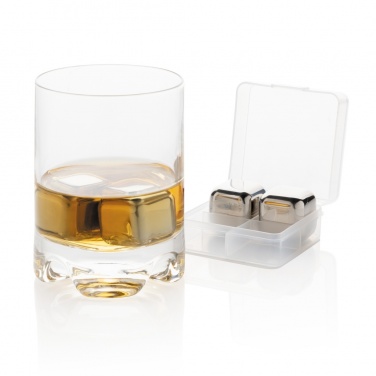 Logotrade promotional products photo of: Re-usable stainless steel ice cubes 4pc