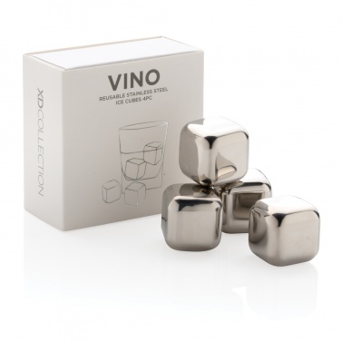 Logotrade promotional item image of: Re-usable stainless steel ice cubes 4pc