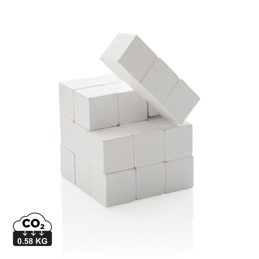 Logo trade promotional merchandise picture of: Wooden brain game in canvas pouch