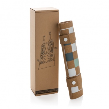 Logo trade promotional item photo of: Britton cork foldable backgammon and checkers game set