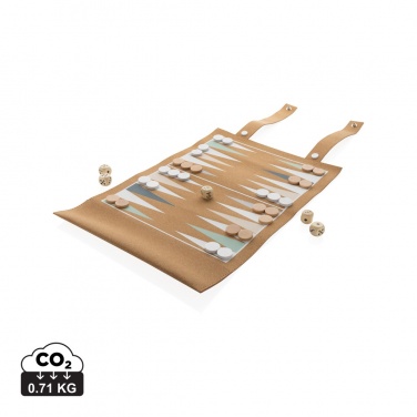 Logotrade corporate gift image of: Britton cork foldable backgammon and checkers game set