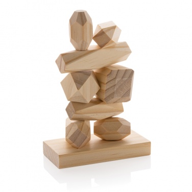 Logo trade promotional product photo of: Ukiyo Crios wooden balancing rocks in pouch