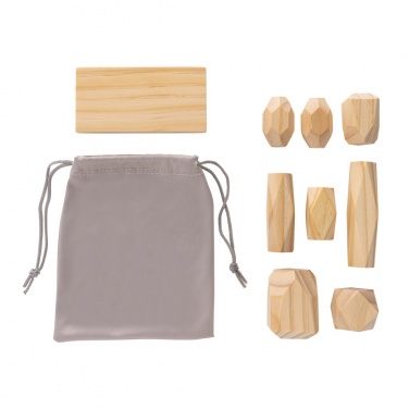 Logo trade corporate gifts picture of: Ukiyo Crios wooden balancing rocks in pouch