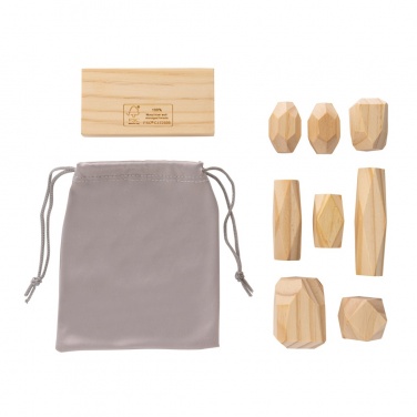 Logo trade business gifts image of: Ukiyo Crios wooden balancing rocks in pouch