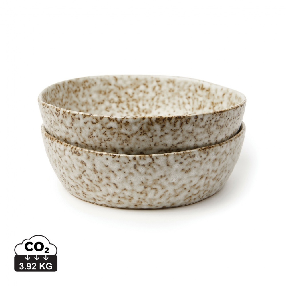 Logo trade promotional products image of: VINGA Nuvem stoneware mini bowl, 2 pcs set