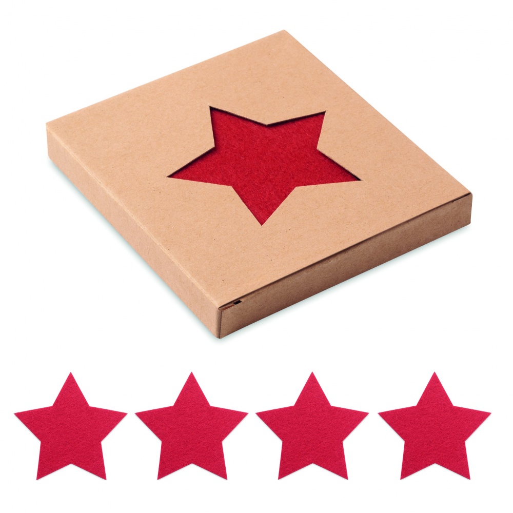 Logo trade promotional giveaways image of: RPET 4 felt coaster set