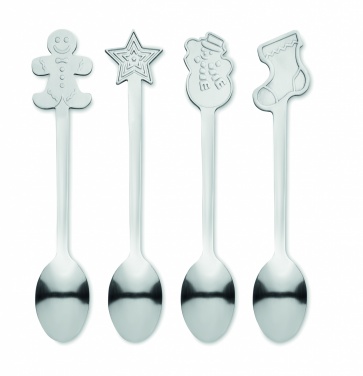Logotrade promotional gift picture of: Set of 4 Christmas tea spoon