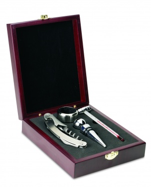 Logo trade corporate gifts picture of: Classic wine set in wooden box