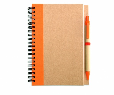 Logo trade business gift photo of: B6 recycled notebook with pen